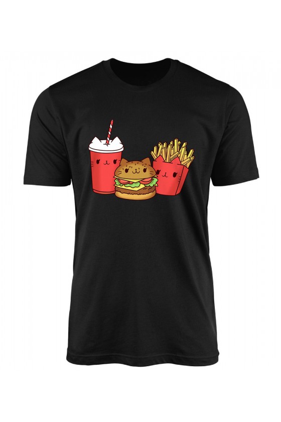 Koszulka Męska Fast Food Koty
