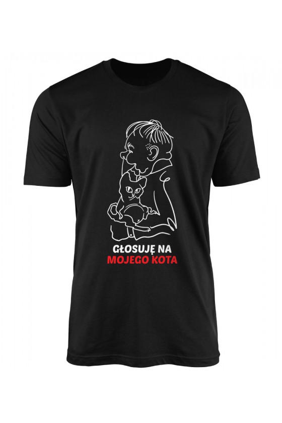Koszulka Męska Polityczna Głosuję Na Mojego Kota