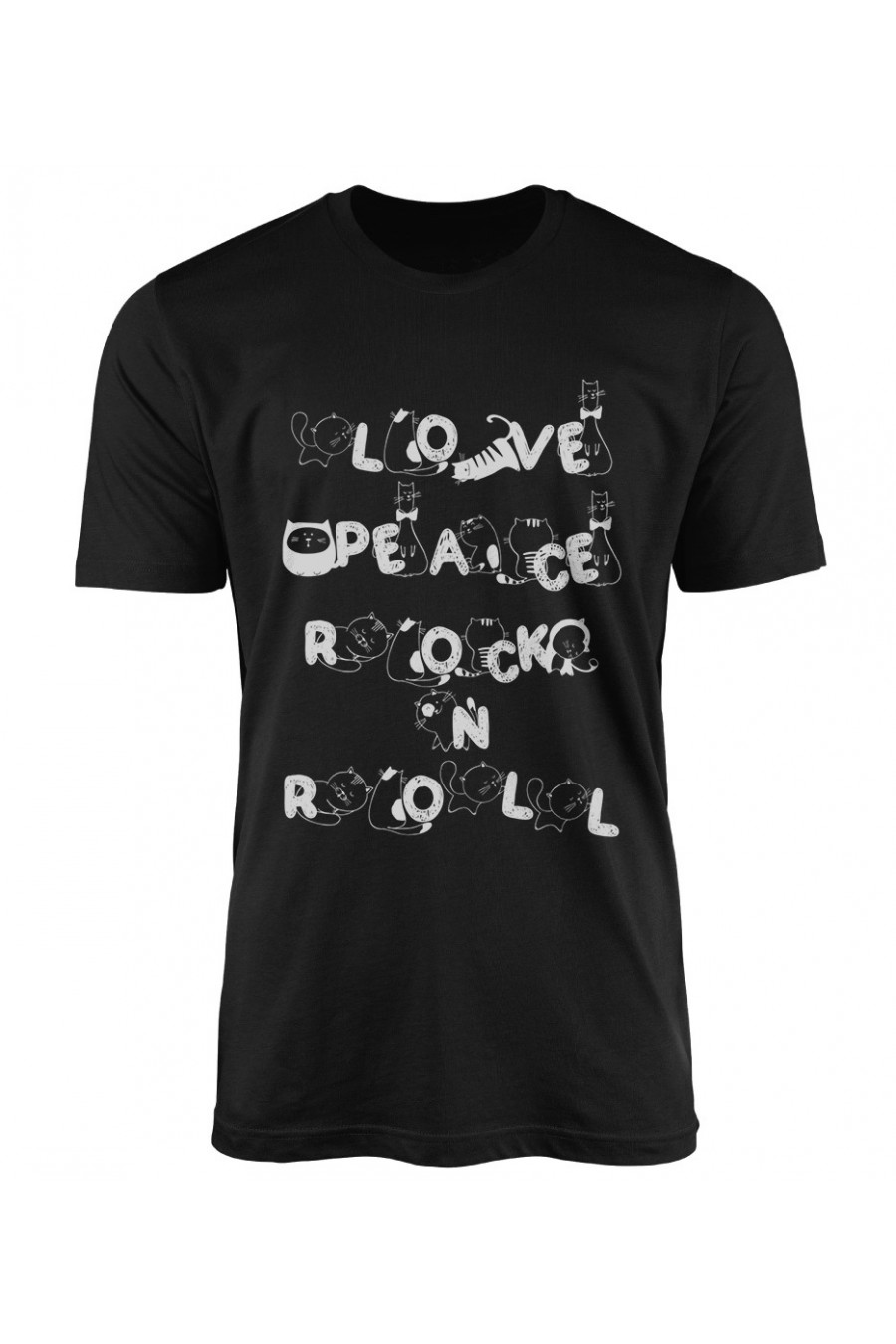 Koszulka Męska Love Peace Rock N Roll