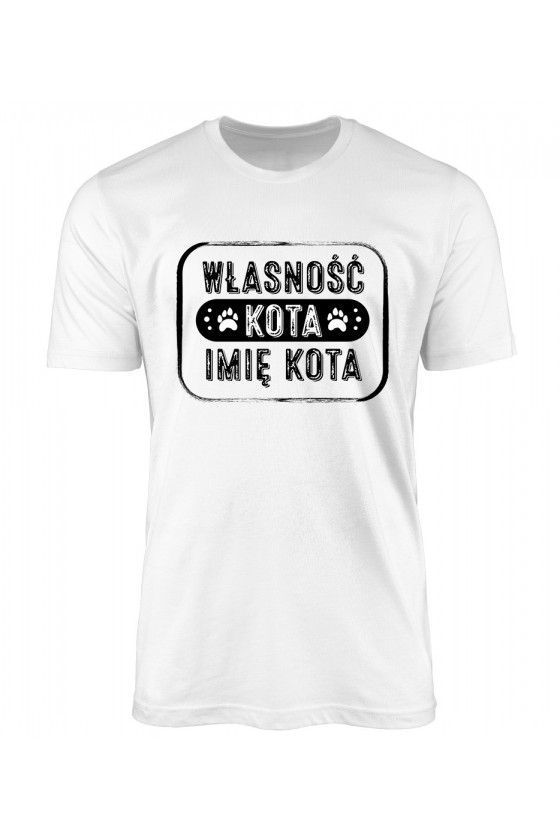 Koszulka Męska Własność Twojego Kota Imię Kota