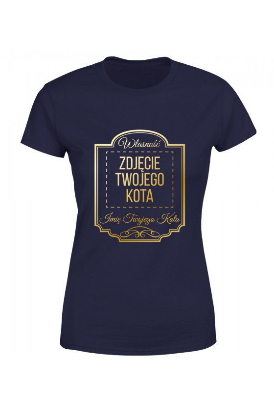 Koszulka Damska Własność Twojego Kota Premium