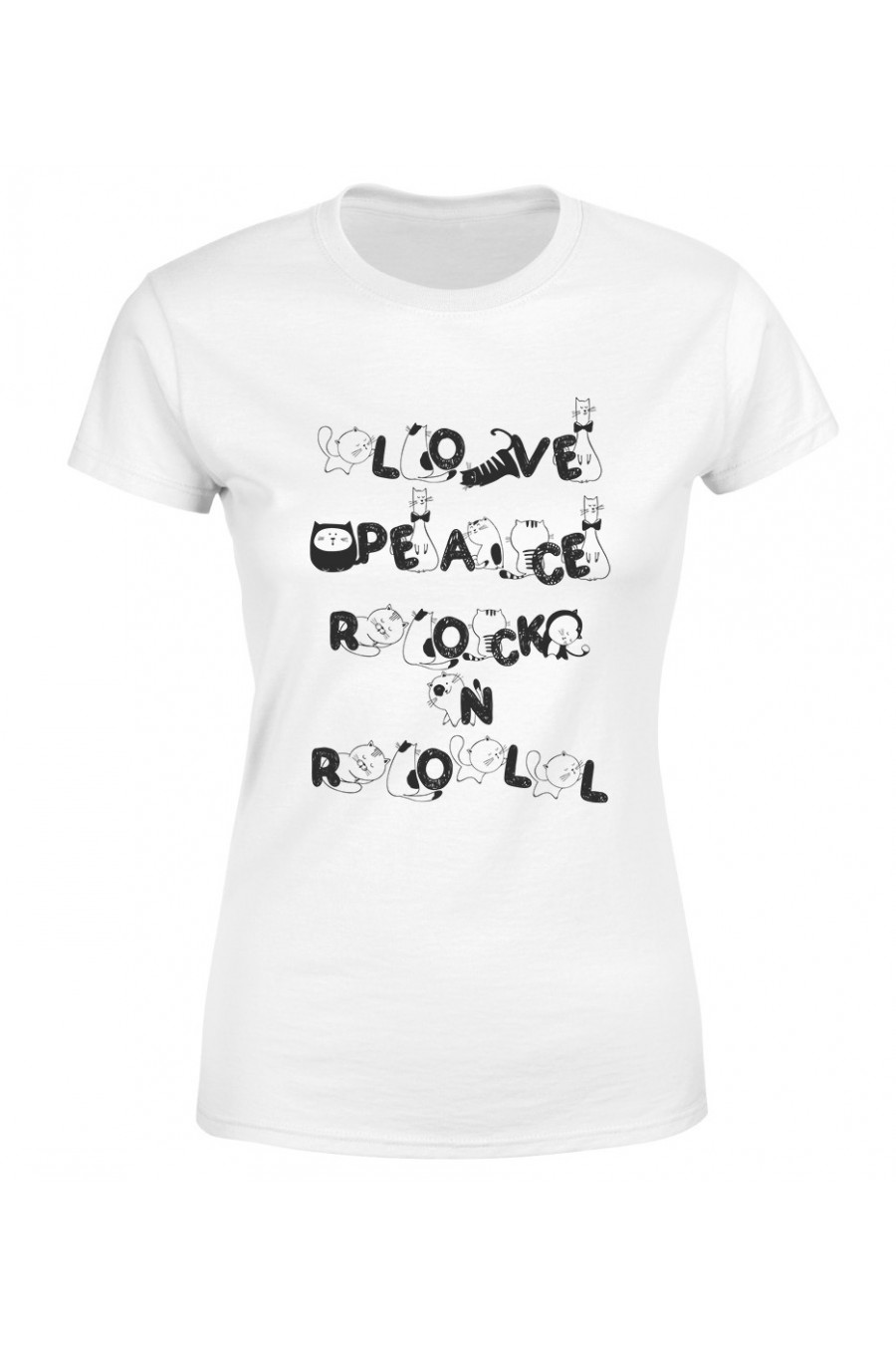 Koszulka Damska Love Peace Rock N Roll