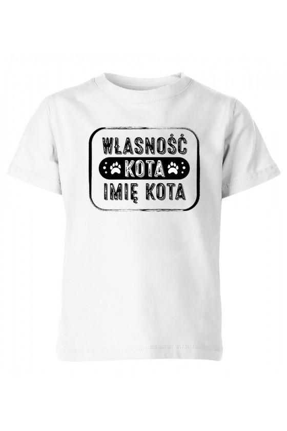 Koszulka Dziecięca Własność Twojego Kota Imię Kota