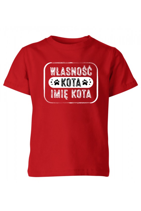 Koszulka Dziecięca Własność Twojego Kota Imię Kota