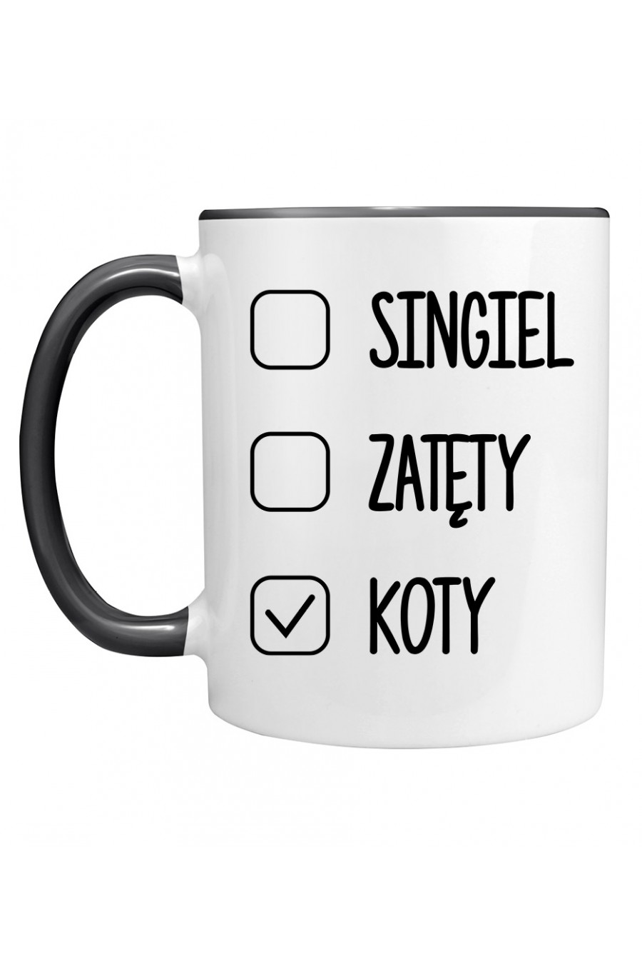 Kubek z Kolorowym Uchem Singiel Zajęty Koty