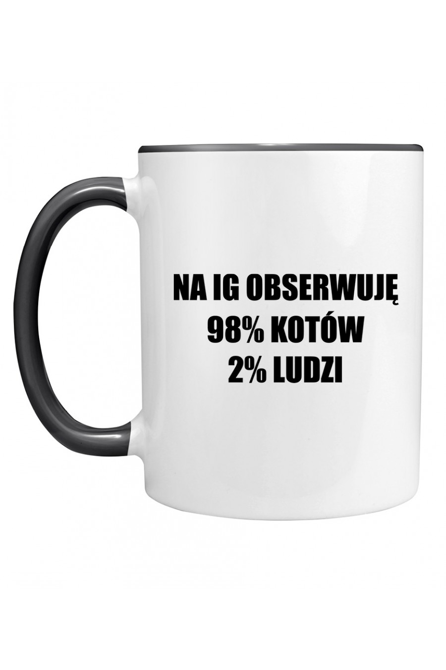 Kubek z Kolorowym Uchem Na Ig Obserwuję 98% Kotów