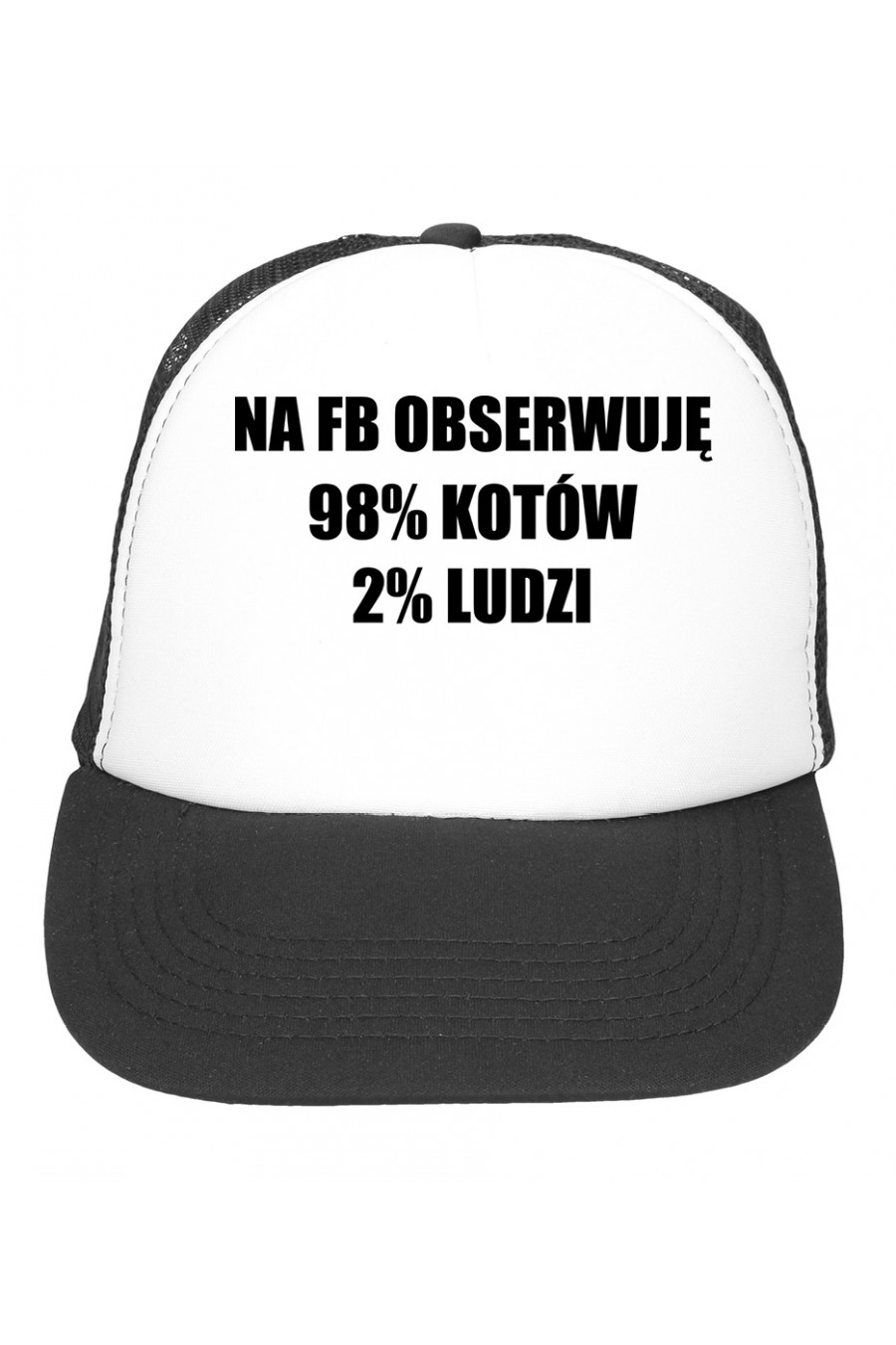 Czapka Z Daszkiem Na Fb Obserwuję 98% Kotów 2% Ludzi