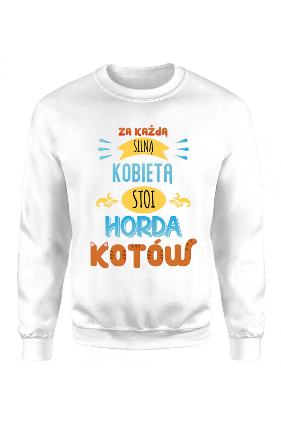 Bluza Klasyczna Damska Za Każdą Silną Kobietą Stoi Horda Kotów 1