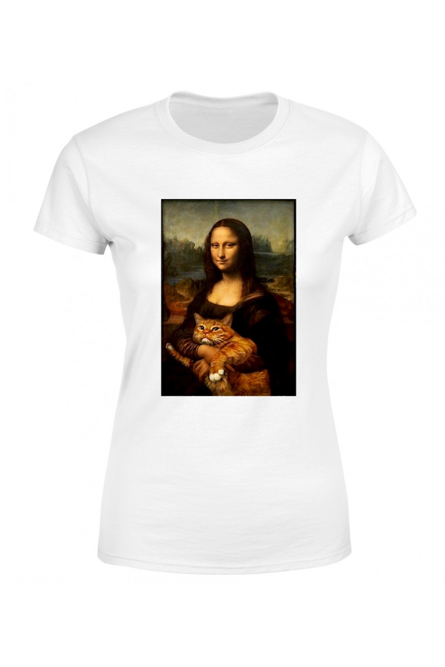 Koszulka Damska Mona Lisa Z Kotem