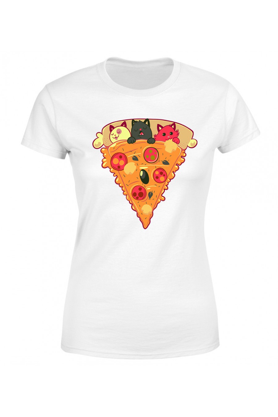 Koszulka Damska Kocia Pizza