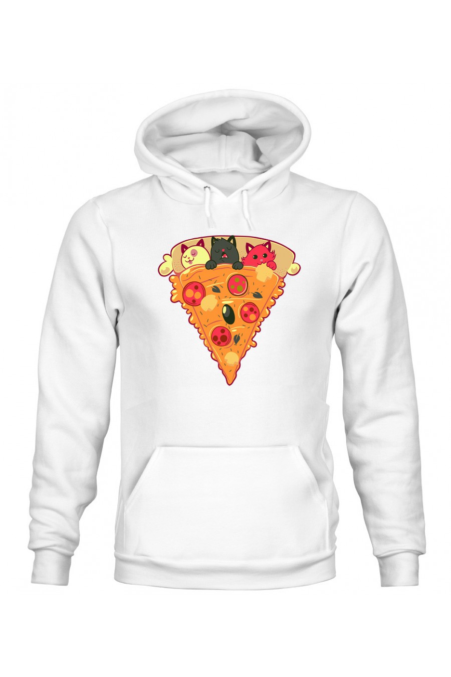 Bluza z Kapturem Damska Kocia Pizza