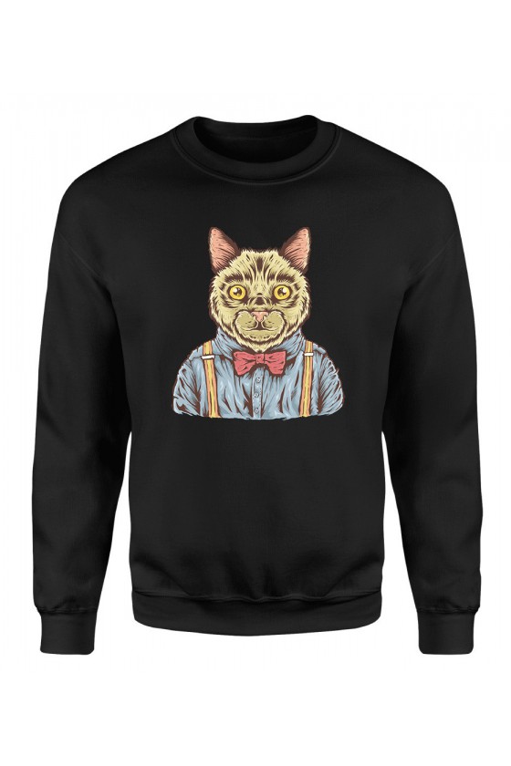 Bluza Klasyczna Męska Kot w Koszuli