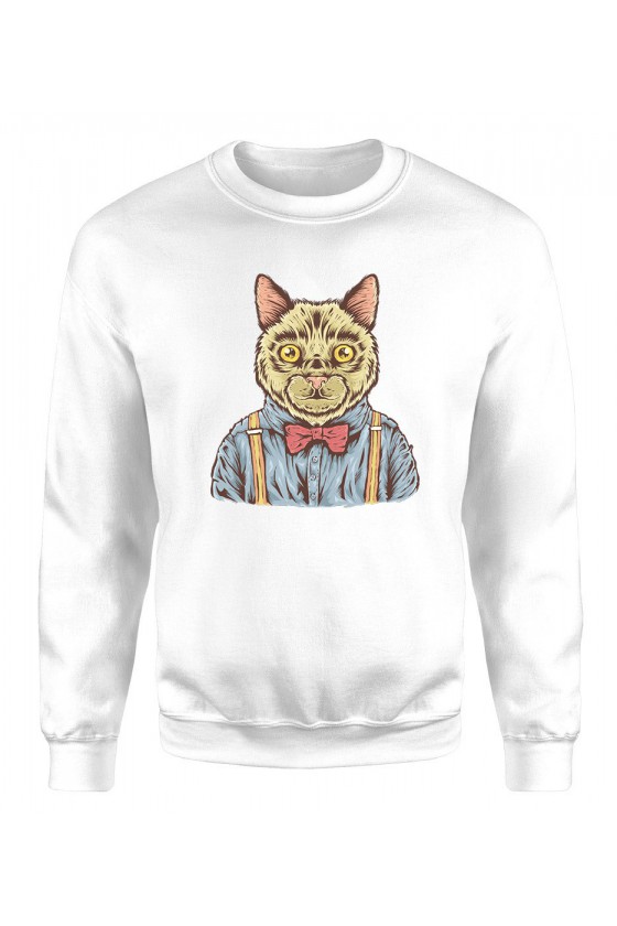 Bluza Klasyczna Damska Kot w Koszuli