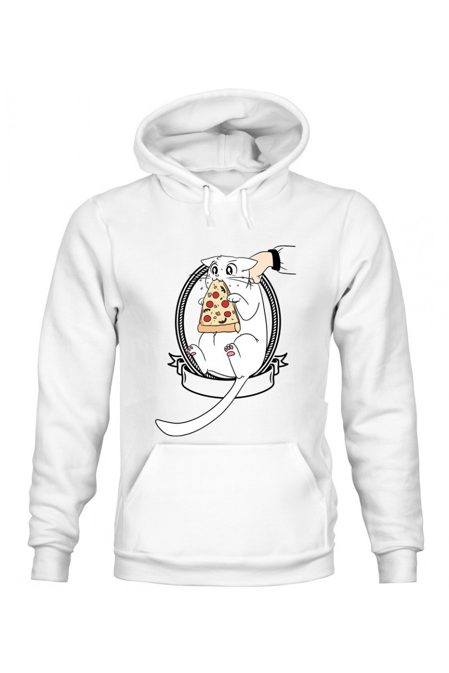 Bluza z Kapturem Damska Kot z pizzą