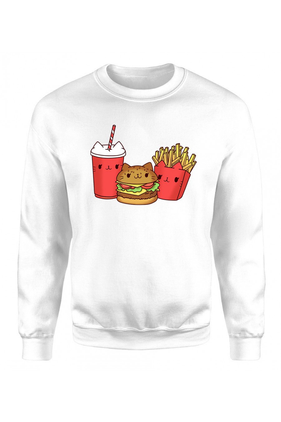 Bluza Klasyczna Damska Fast Food Koty